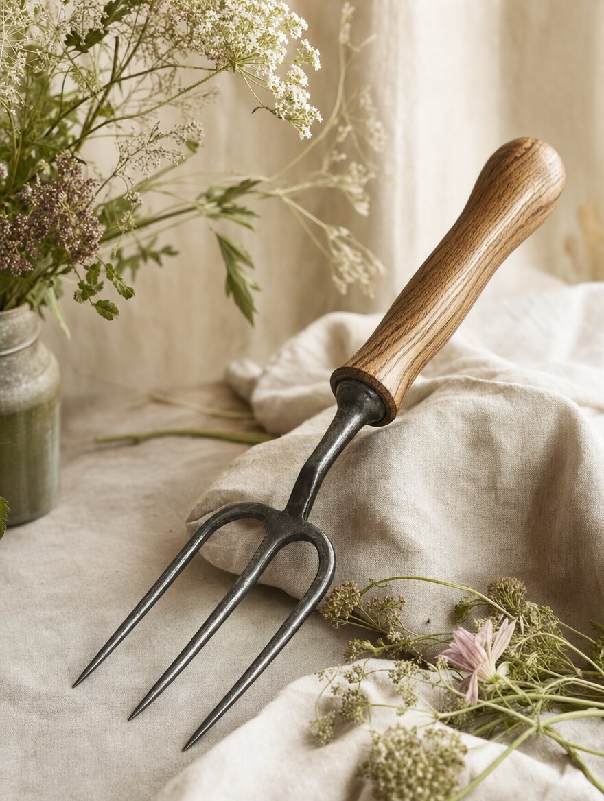 Oak-Handled Weeding Fork